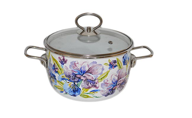 Кастрюля сф. "Ирис" (3,0л) 1SC185S белосн.     1/4шт.