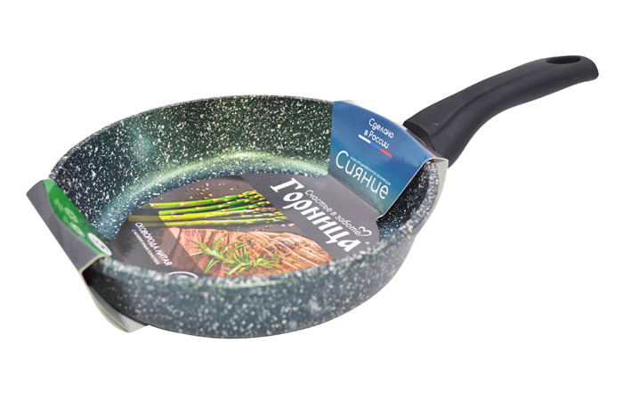 Сковорода (20см) с2051Gr Сияние Green с пласт. ручкой без крышки ("Горница")   1/10шт.