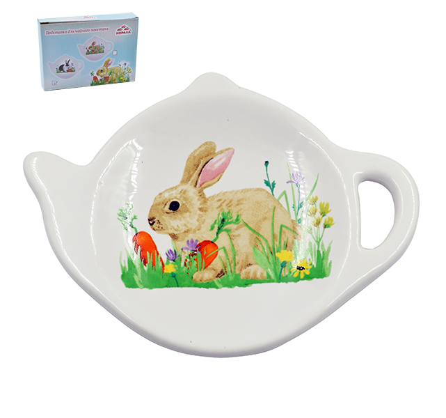 Подставка для чайного пакетика "Кролик с морковкой 1" ZFC090-45    1/240шт.