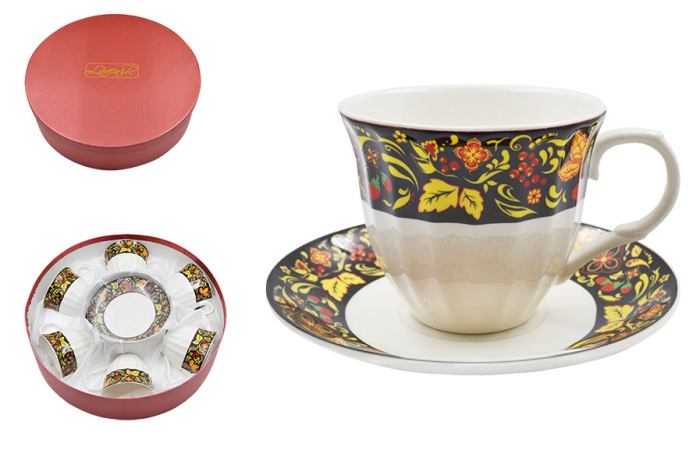 Набор в круглой коробке (12 пр.) Lavenir 220 мл, 13,5 см, C03-Z316 12G фарфор     1/8шт.