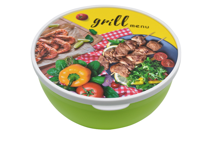 Миска с крышкой "Grill menu" С59692 (2,0л) салатовый            1/8шт.