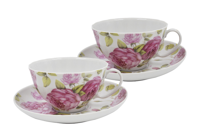 Набор чайных пар (4пр.) 275 Прекрасный рококо (11870) "Белый лебедь" в упак. 1/6шт.