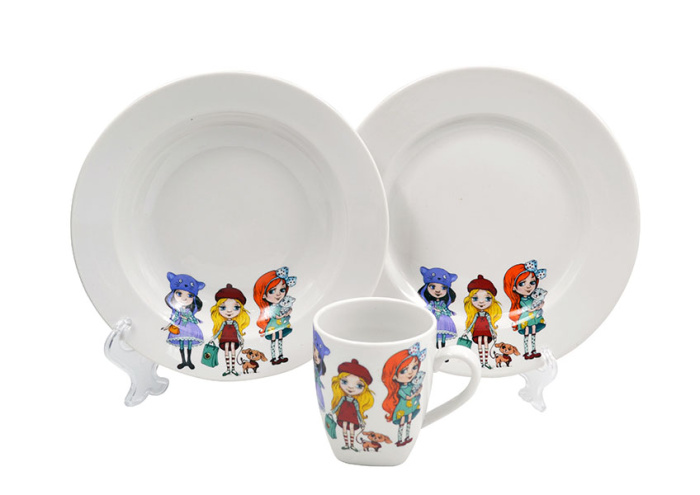 Набор детский (3пр.) Девочки (08487)  4шт.