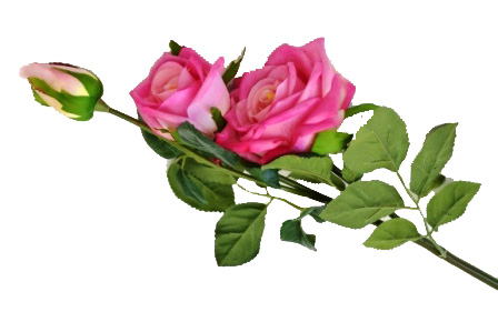 Цветок "Роза" 9115-15 (бело/розовая) Р-15 (с эффектом натур. лепестков)             1/288шт.