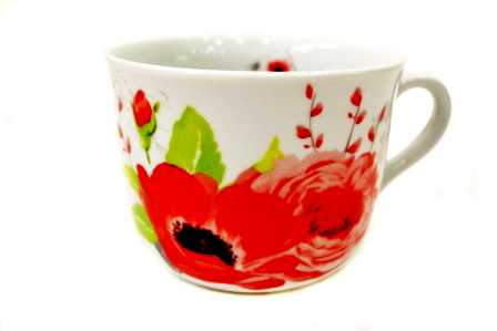 Чашка чайная 450 Красные цветы (06569) "Ностальгия" р.1729      6шт.